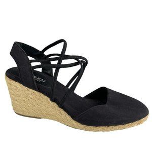 Ralph Lauren Black Espadrille Wedges